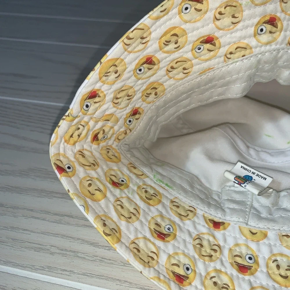 Emoji life Bucket Hat‎ Yellow White One Size